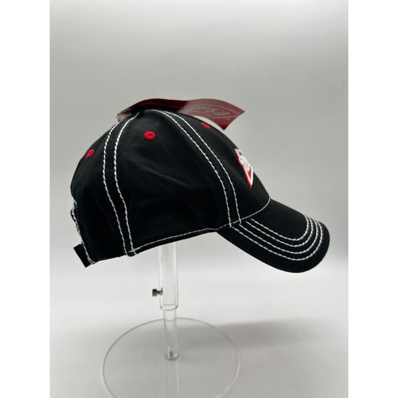 Budweiser Black & Red Baseball Cap With White Stitching Adjustable Strapback Hat - Picture 5 of 7